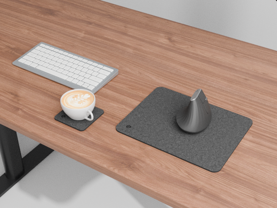 Tmavě šedá podložka pod myš MousePad na pracovním stole