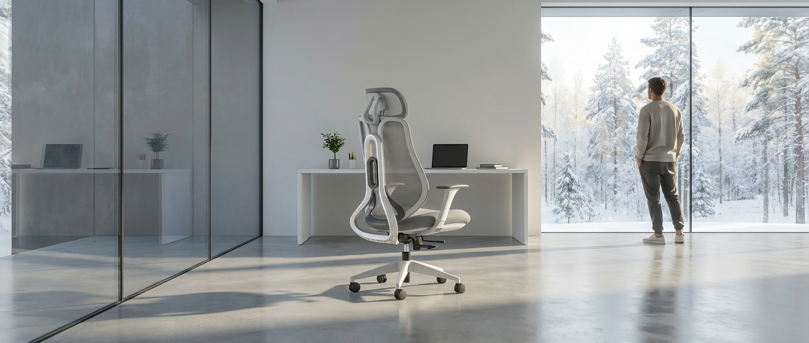Ergonomická židle OmniSit Pro v minimalistické kanceláři