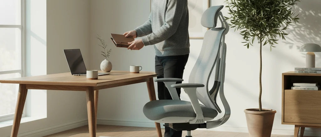 Domácí kancelář s ergonomickou židlí