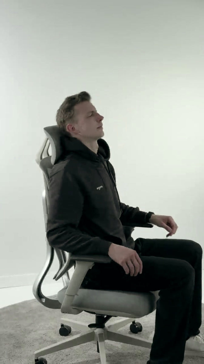 A person sitting in a freshly assembled OmniSit Pro